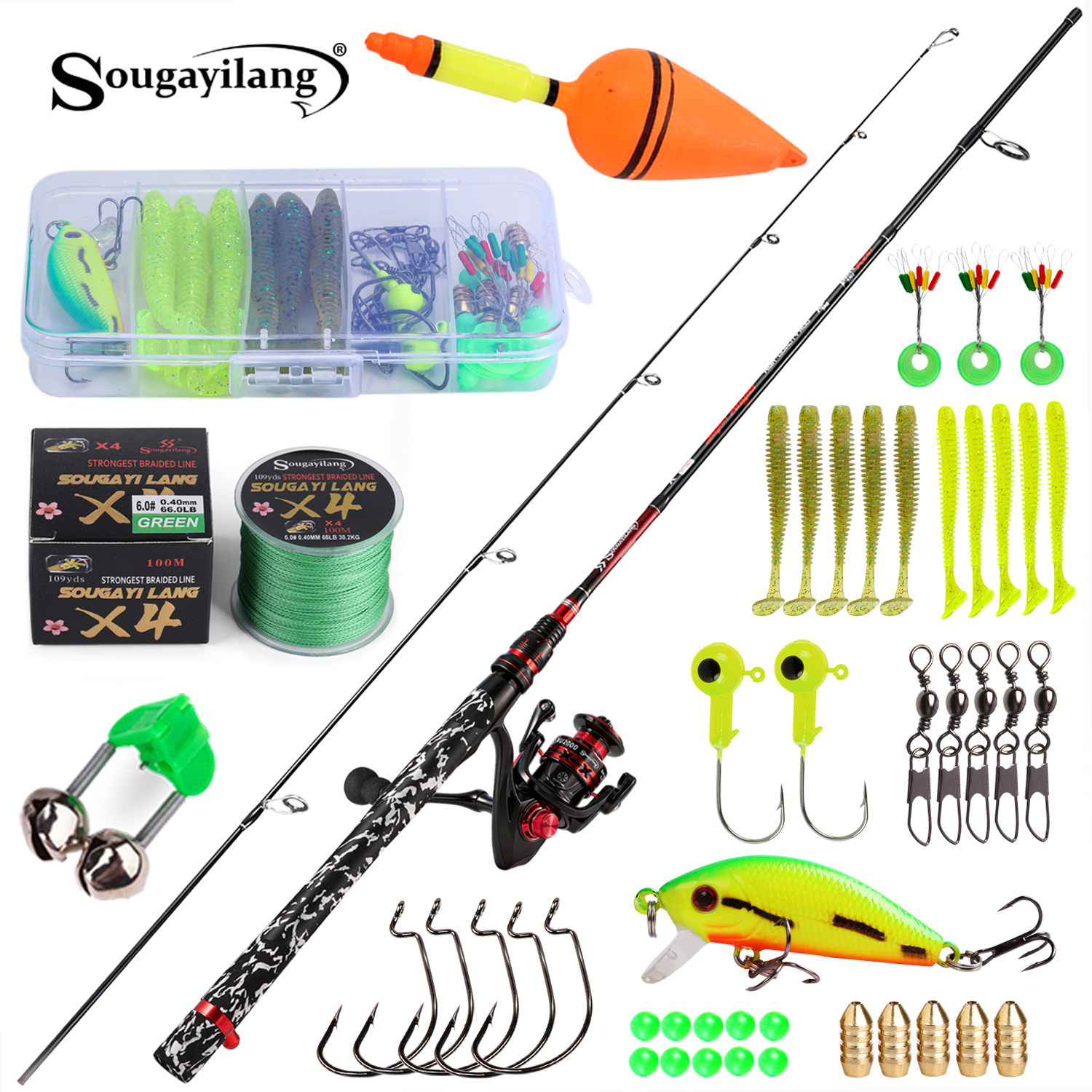 Fishing Equipment For Kids - Sougayilang Spinning Fishing Rod and Reel