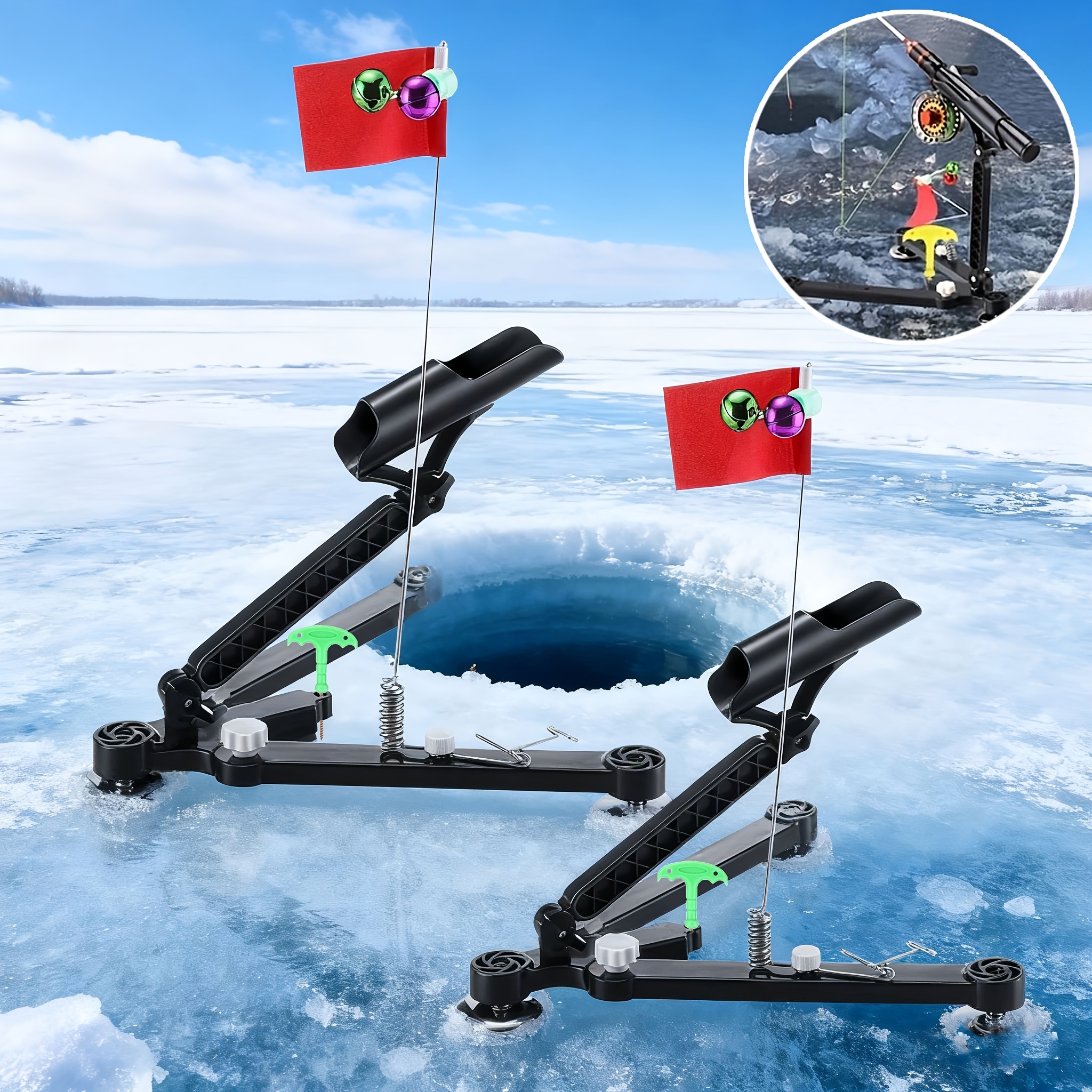 Carbon Fishing Rod - Foldable Ice Fishing Rod Holder with