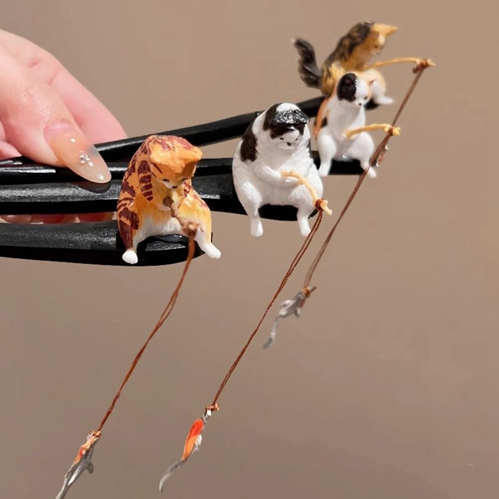 Cute Cat Fishing Wooden Hair S - Fishing Equipment For Kids recensie en prijs